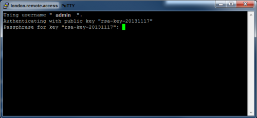 Open ssh session to the server